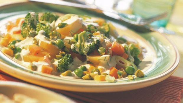 Garden Vegetable Pistachio Potato Salad