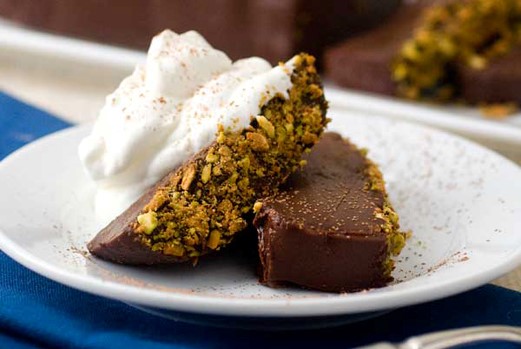 Gluten Free No Bake Pistachio Chocolate Truffle Cake