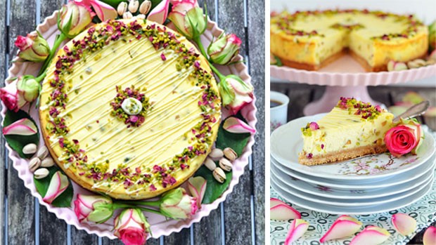 White Chocolate Pistachio Cheesecake