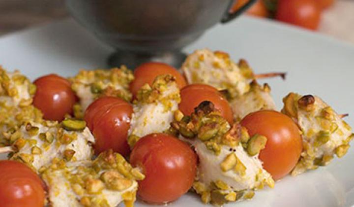 Turkey Breast Skewers with Pistachios